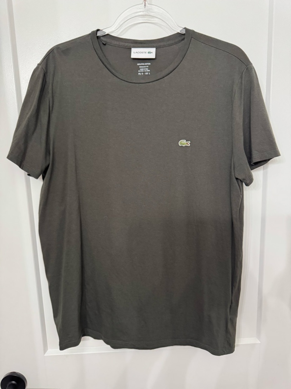 Lacoste Short Sleeve Crew Tee in Olive
